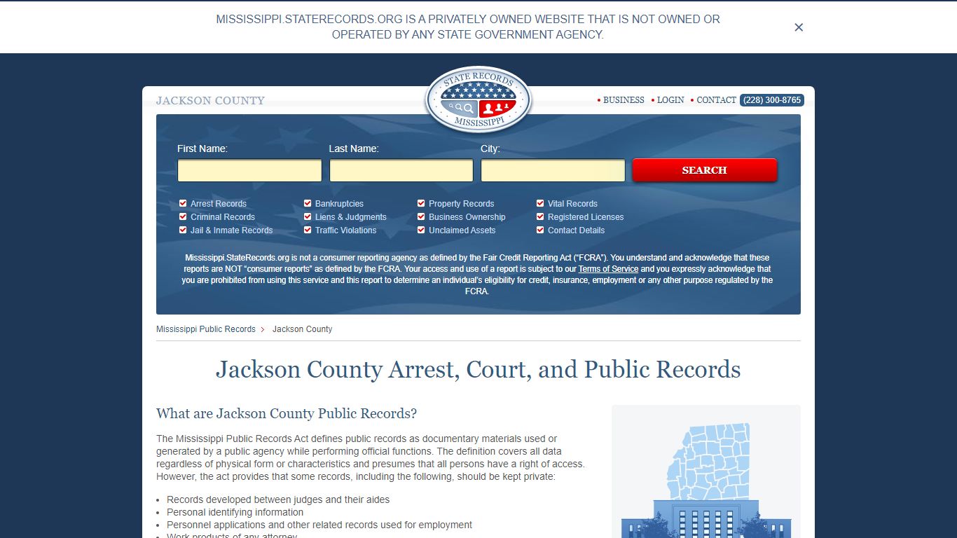 Jackson County Arrest, Court, and Public Records