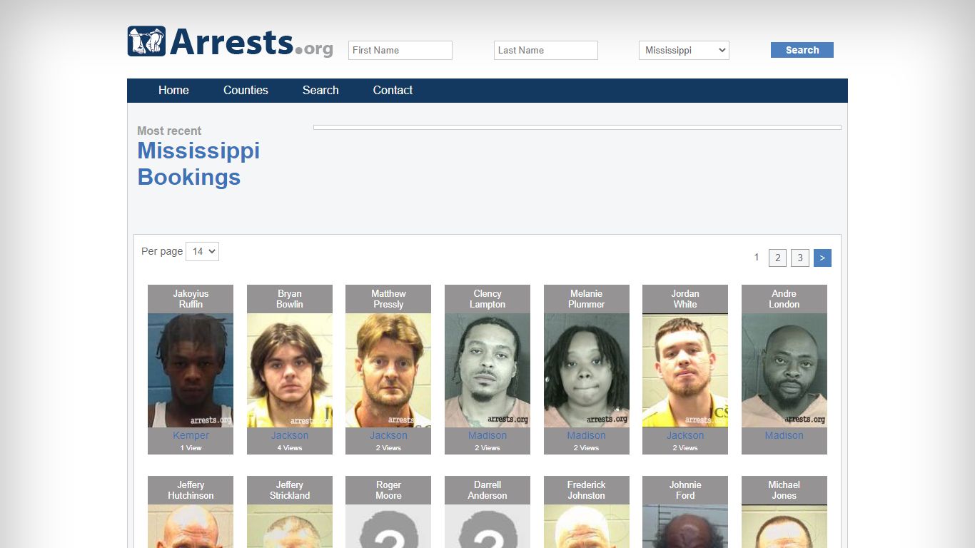 Mississippi Arrests and Inmate Search